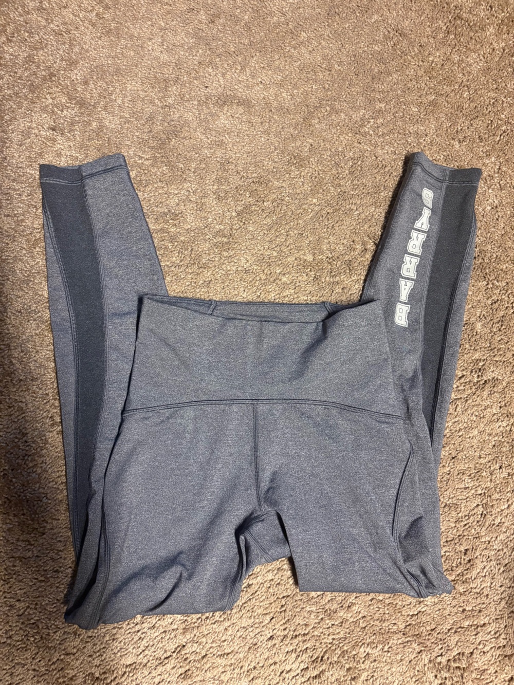 lululemon athletica heathered gray Barry’s workout leggings